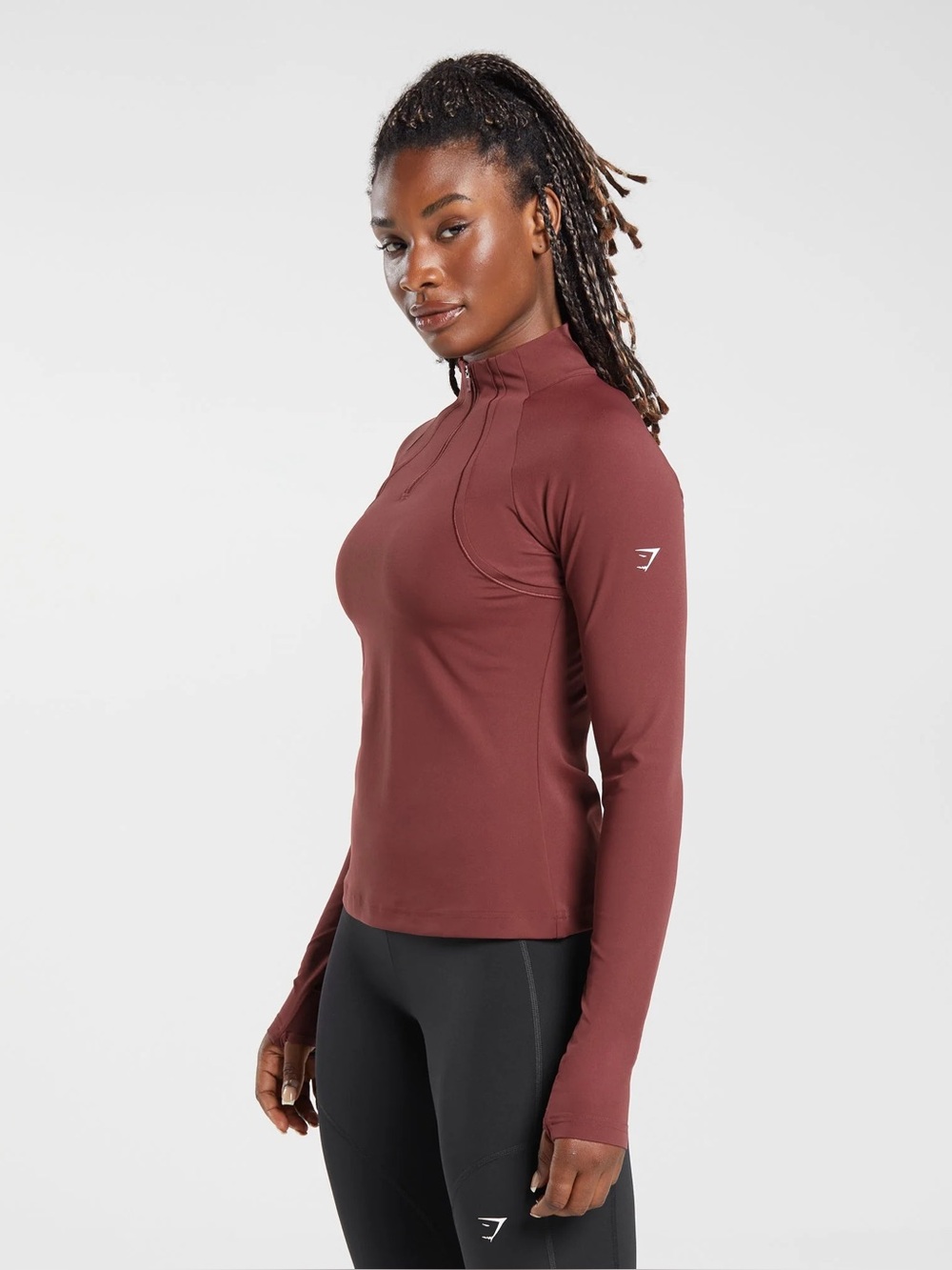 Gymshark Training 1/4 Zip Pullovers - Burgundy and Black